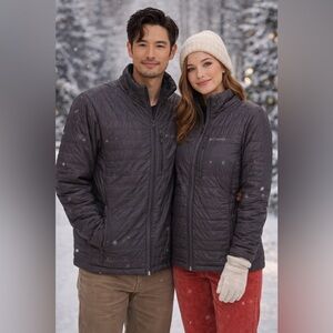 Columbia Unisex Dark Gray Puffer Jacket. Size Smell. Price negotiable! 👋